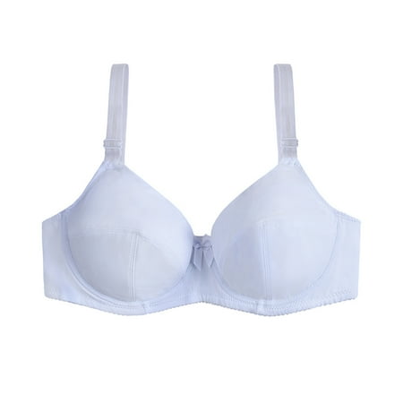 BLVB Womens Full Coverage Push up Bra Everyday Comfort Plus Size Plunge Support Bras White