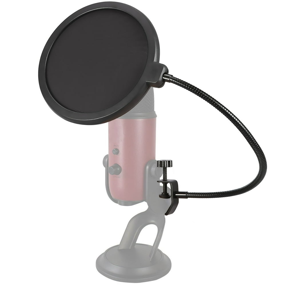 HDE Microphone Pop Filter for Blue Yeti 6 inch Dual Layer Studio Mic