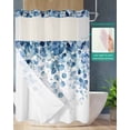 thumbnail image 3 of No Hook Shower Curtains, Blue Eucalyptus Leaves Long Bathtub Curtains with Snap in Liner, Summer Botanical Weeping Waterproof Washable Fabric Bathroom Shower Curtain Sets, 72" x 84", 3 of 7