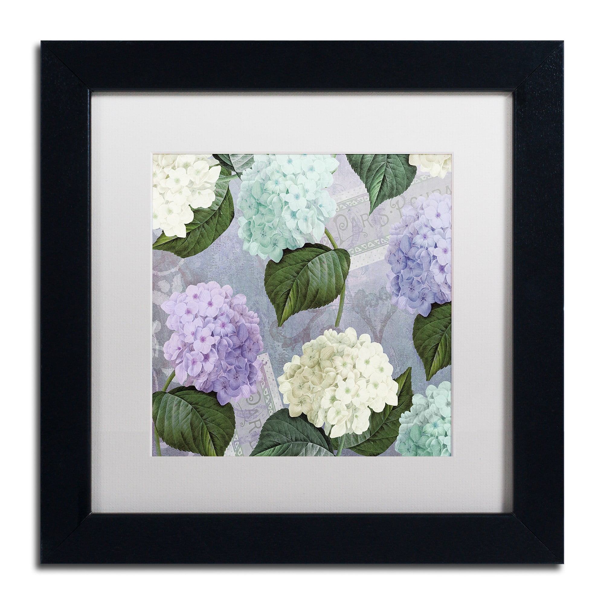 Trademark Fine Art "Hortensia Lavenders" Canvas Art by Color Bakery White Matte, Black Frame
