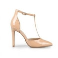 thumbnail image 2 of Women's T-Strap Ankle Strap Silhouette Heel Pumps Dress Shoes in Camel, 2 of 2