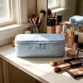 thumbnail image 6 of Deeceymbur Blue Polka Dot Toiletry Bag Portable Waterproof Cosmetic Storage Pouch Multifunctional Organizer for Travel Daily Use, 6 of 7