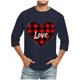 thumbnail image 1 of Blusas y camisas de manga larga con cuello redondo para hombre, blusa informal con cuello redondo y manga corta, blusa estampada de poliéster para hombre., 1 of 3