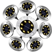 GLUAAE Walkway LED Inground Solar Waterproof in-Ground Light, Warm White, 8 Pack