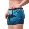 thumbnail image 2 of Yiaed Ocean Dolphin Fish School Print Men's Soft Cotton Boxer Shorts Breathable Boxers Underwear Moisture-Wicking Underwear Stretch Boxer Briefs for Man-Small, 2 of 5