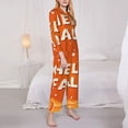 thumbnail image 3 of Salouo Hello Fall 1 Pattern Women's Pajamas Set Long Sleeve Button Down Sleepwear Soft Pj Lounge Sets for women 2 Piece Pjs Set with Long Pants-X-Large, 3 of 7