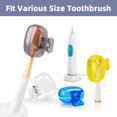 thumbnail image 4 of 4 Pack Travel Toothbrush Head Covers Portable Toothbrush Protector Cap Brush Pod Case Protective Plastic Clip for Household Travel, Camping, Bathroom, School, Business, 4 of 16