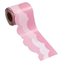 RENACLIPY Decorative Wall Border Trim Cloud Shape Pink Copper Paper Adhesive for Classroom Back-to-School 1 Roll