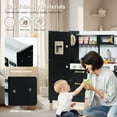 thumbnail image 3 of LINLUX Wooden Kids Play Kitchen, Toy Kitchen Playset For Toddler, Realistic Kitchen Sets Baby, Black, 3 of 9