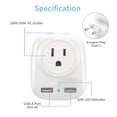 thumbnail image 2 of Adaptador de Enchufe Europeo para Viajes con 2 Puertos USB y 2 Enchufes Americanos, un Adaptador de Enchufe Tipo C, Adecuado para la Mayoría de las Regiones de Europa, 2 of 10