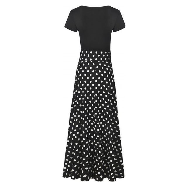 Sonducket Maxi vestido de manga corta con cuello y estampado de lunares para mujer Vestidos Punto SG Sonducket AP002202-19