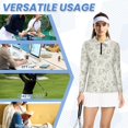 thumbnail image 5 of Xixirimido Green Roses Toile Matching Golf Shirts for Couples Long Sleeve Matching Couple Golf Shirts 1/4 Zip Quick Dry Stretch Athletic Tops Sportswear for Men Women 2XL, 5 of 7