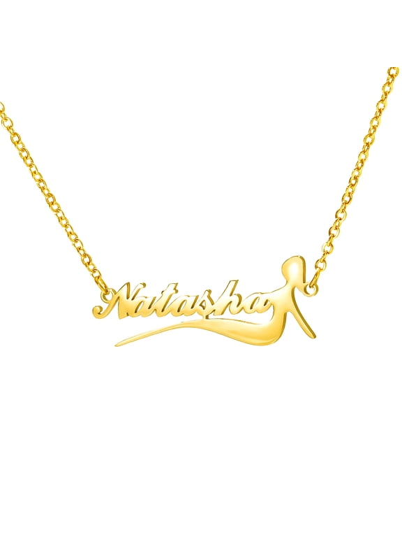 Personalized Name Necklace,Custom Name Necklace Stainless Steel Jewelry Custom Mermaid Necklace Women Customized Gift for Her