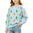 thumbnail image 2 of LUGOGNE Toddler Boys Girls Cotton Sweatshirt Kids Cute Graphic Long Sleeve Pullover Sweatshirts Light Blue,3-4 Years, 2 of 9