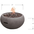 thumbnail image 4 of Modeno Outdoor Newbridge Fire Pit Table Grey Durable Round Fire Bowl Glass Fiber Reinforced Concrete Propane Patio Fire Place 27 Inches Electronic Ignition Cover and Lava Rock Included, 4 of 5