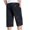 Navy, variant on Men's Casual Twill Elastic Cargo Shorts Below Knee Loose Fit Multi-Pockets Capri Long Shorts Outdoor 3/4 Pants