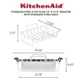 thumbnail image 4 of KitchenAid 5-Ply Clad Stainless Steel Roaster with Removable Rack, 15-Inch x 11.5-Inch, Polished Stainless Steel, 4 of 4