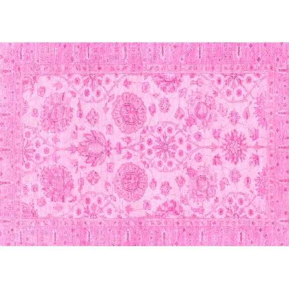 Ahgly Company Indoor Rectangle Oriental Pink Traditional Area Rugs, 2' x 5'