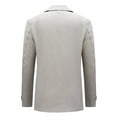 thumbnail image 3 of Cloudstyle Men's Solid Color Notch Lapel Two-Button Linen Blazer - Casual Regular Fit Spring/Fall No Back Vent Jacket, 3 of 10
