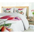 thumbnail image 5 of Ambesonne Art Duvet Cover Sets, Watercolor Tulip Flowers, 2-Queen, Forest Green Magenta, 5 of 7