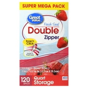 Great Value Zipper Square Snack Bags, 200 Count