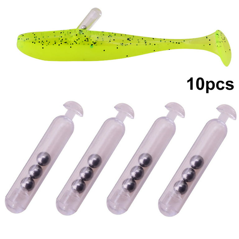 SPRING PARK 10Pcs Worm Jig Fishing Lure Insert Tube Rattles Shake Attract  Fly Tie Tying 