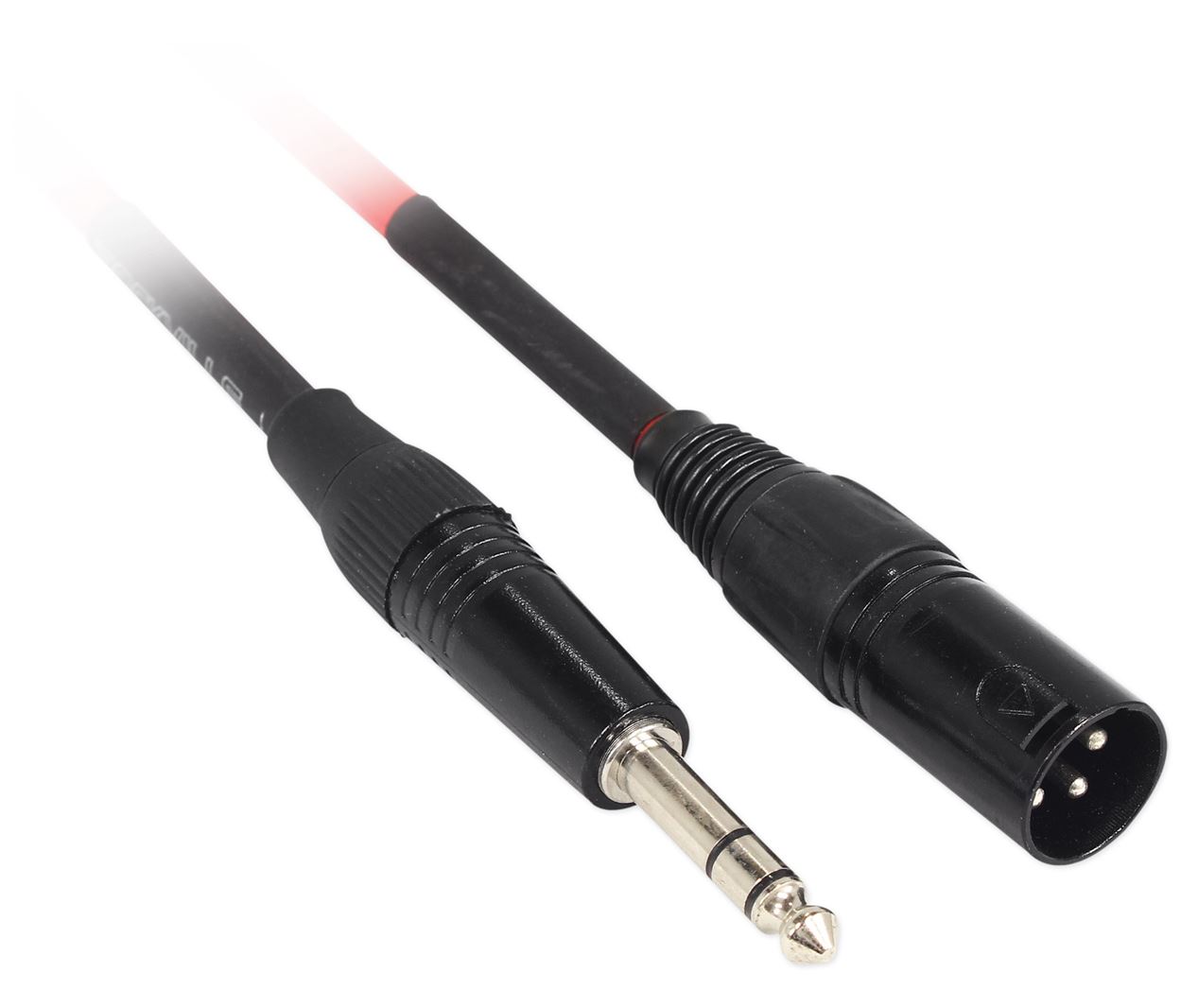 2 Rockville 30' Male REAN XLR to 1/4'' TRS Balanced Cable (Red and Blue)