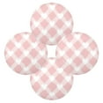 thumbnail image 2 of 15.4inch Round Placemats, DIY Printing Design, Suitable for Kitchen, Table Party Decoration Pink Gingham Pattern, 2 of 7