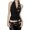 Black-S, variant on Women Halterneck Draped Front Sleeveless Backless Crop Top Camisole Metal Eyelet Bandage Tanks Top Party Vest Streetwear