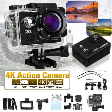 Transport Hd Dv Winksoar SJ9000 Sports Action Camera WiFi HD 4K 1080P 16MP 120° Wide-angle Mini DV Recorder DV Camcorder Waterproof New Year Christmas Gifts Kids ()