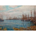 thumbnail image 2 of Childe Hassam 18x14 Gold Ornate Wood Frame and Double Matted Museum Art Print Titled - Harbor of a Thousand Masts (1919), 2 of 4