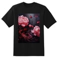 thumbnail image 2 of Plus Size Shirt for Women Black Tops for Women Short Sleeves Shirt for Women Flowers That Grow In The Dark T Shirt Crewneck Shirt for Women XL, 2 of 5