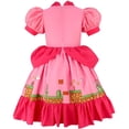 thumbnail image 2 of Princess Peach Costume pour Filles Rose Cosplay Halloween Robe de Fête, 2 of 6