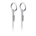 thumbnail image 3 of 3 Pairs Hoop Dangle Earrings Leaf Cross Hinged Earrings for Non-Pierced Ear, 3 of 10