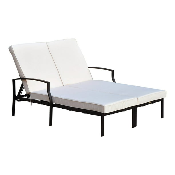 Outsunny 74 Reclining Outdoor Double Lounge Chair Cream Black Com - Double Reclining Chaise Lounge Outdoor Outsunny 74 Reclining Outdoor Double Lounge Chair Cream Black Com - Double Reclining Chaise Lounge Outdoor