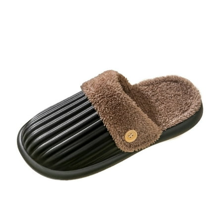 

Youmylove Men Casual Shoes Winter Couples Men Warm Home Plush Soft Bottom Comfortable Fkower Color Flat Cotton Slipper Zapato