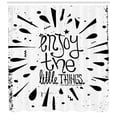 thumbnail image 3 of Ambesonne Saying Shower Curtain, Vintage Motivation Boost, 69"Wx75"L, Black and White, 3 of 3