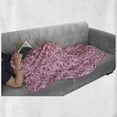 thumbnail image 6 of Hippie Soft Flannel Fleece Throw Blanket, Abstract and Vintage Leaves Bohemian Oriental Motif in Pink Shades, Cozy Plush for Indoor and Outdoor Use, 60" x 80", Magenta and White, by Ambesonne, 6 of 6
