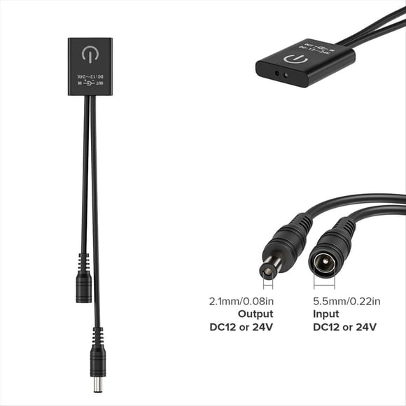 Controlador de Interruptor con Sensor IR Mini de 12 V CC y 24 V, Interruptor con Sensor de Movimiento Infrarrojo para Tira de Luces LED de Lámpara de Cocina de Bajo Voltaje