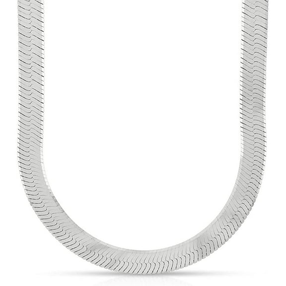 925 Sterling Silver 2.5mm - 11.5mm Herringbone Chain, FREE Microfiber Cloth, ITProLux Flat Imperial Link Mens Womens Necklace, Giorgio Bergamo