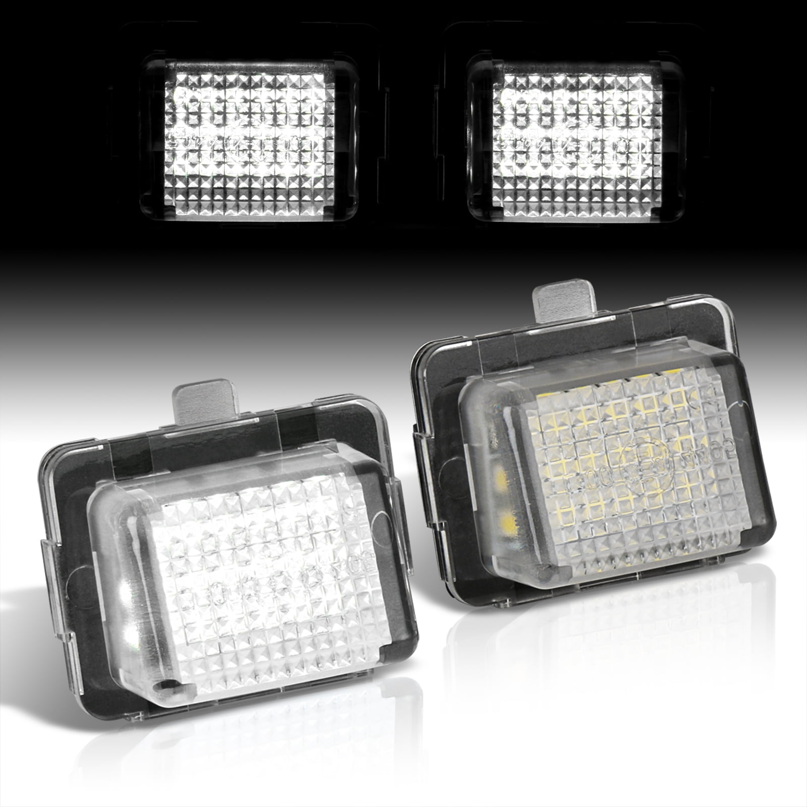 AJP Distributors Full LED License Plate Lights Bumper Lamps Tag Assembly Set Compatible/Replacement For Mercedes Benz C E S CL SL CLA CLS Class C63 E63 AMG W204 W205 C216 W218 C117 W212 W213 W221 W222