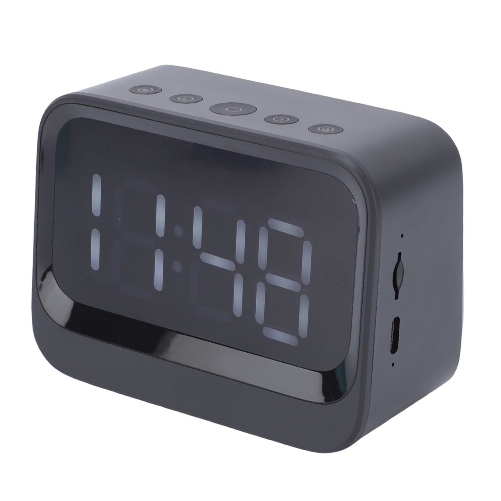 NFTIGB Digital Alarm Clock with Wireless Bluetooth 5.3 Speaker, Rechargeable LED Display Portable Audio Player for Bedrooms and Offices, Deep Sleepers Heavy Duty Alarm, Black (4.25 in / 10.8 cm)