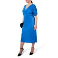 thumbnail image 2 of Nine.Eight Women’s and Women's Plus Faux Wrap Plisse Midi Dress, Sizes XS-4X, 2 of 4
