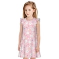 thumbnail image 1 of Fotbe Easter Cute Rabbit Vestido de Dormir para Niñas de 3 a 10 Años, Mangas Cortas, Estilo Princesa, Pijama Camisón con Mangas Voladas-Medium, 1 of 6