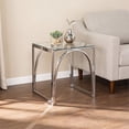 thumbnail image 2 of SEI Furniture Stevenly Square Metal End Table with Glass Top in Silver, 2 of 3