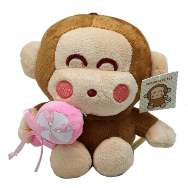 Small Size Monkichi Plush Toy (5in) - Monkichi And Banana Shake
