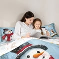 thumbnail image 5 of Feelyou 3D Snowman Full Size Comforter Sets for Kids, Merry Christmas Bedding Comforter Set, Winter Snow Bird Reversible Bedding Sets, Microfiber Bedroom Decor,3-Piece, 5 of 8