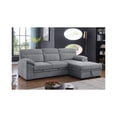 thumbnail image 4 of Kipling II 92.5"W Light Gray Chenille Sleeper Sectional Storage Cupholder USB, 4 of 6