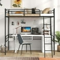 thumbnail image 4 of Costway Twin Size Metal Loft Bed Single Loft Bunk Bed with Full-Length Guardrail, 4 of 10