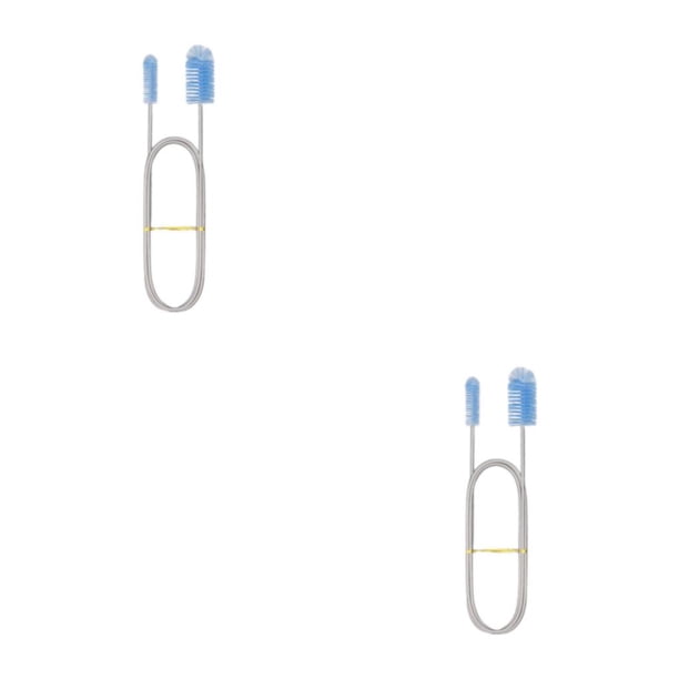 Monstrate Cepillo de nailon de alta densidad para limpieza de pipas Di adiós a la suciedad obstinada El doble cabello es adecuado azul 2piezas